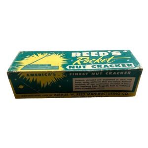 Vintage REEDS Parker Nut Cracker America's Finest Metal Wood Base Original Box